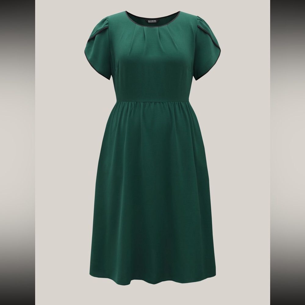 BloomChic Petal Sleeve Pleated Pockets Midi Dress – Size 1X - NWT - Picture 5 of 7